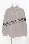 axes femme / レジメンタルストライプ柄ブラウス L ワイン O-25-07-07-045-AX-BL-OW-OS