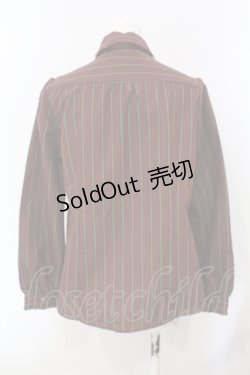 画像3: axes femme / レジメンタルストライプ柄ブラウス L ワイン O-25-07-07-045-AX-BL-OW-OS