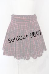 Secret Honey / 裾レースチェックスカート  アカ O-25-07-07-048-CA-SK-OW-OS