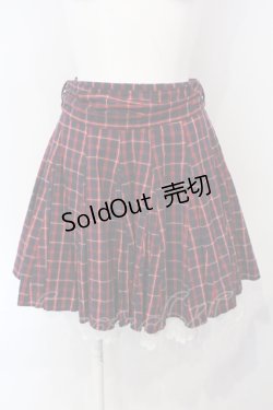 画像1: Secret Honey / 裾レースチェックスカート  アカ O-25-07-07-048-CA-SK-OW-OS