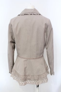 画像2: axes femme / レース配色フィッシュテールジャケット M グレージュ O-25-07-07-050-AX-JA-OW-OS