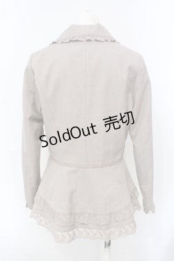 画像2: axes femme / レース配色フィッシュテールジャケット M グレージュ O-25-07-07-050-AX-JA-OW-ZT161