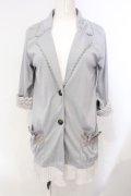 axes femme / 裾プリーツカットジャケット M ブルーグレー O-25-07-07-052-AX-TO-OW-OS