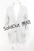 axes femme / 裾プリーツカットジャケット M ブルーグレー O-25-07-07-052-AX-TO-OW-OS