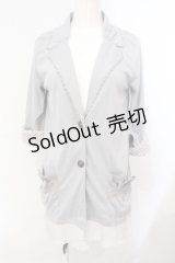 axes femme / 裾プリーツカットジャケット M ブルーグレー O-25-07-07-052-AX-TO-OW-OS