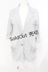 axes femme / 裾プリーツカットジャケット M ブルーグレー O-25-07-07-052-AX-TO-OW-OS