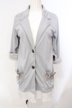画像1: axes femme / 裾プリーツカットジャケット M ブルーグレー O-25-07-07-052-AX-TO-OW-OS