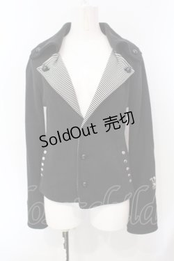 画像1: ALGONQUINS / ライダース風スウェットカーディガン F ブラック O-25-07-07-053-AL-TO-OW-OS