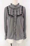 axes femme / ヨーク切り替えブラウス風プルオーバー M グレー O-25-07-07-054-AX-TO-OW-OS