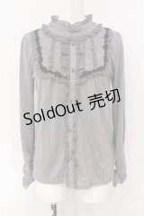 axes femme / ヨーク切り替えブラウス風プルオーバー M グレー O-25-07-07-054-AX-TO-OW-OS