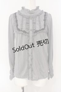 axes femme / ヨーク切り替えブラウス風プルオーバー M グレー O-25-07-07-054-AX-TO-OW-OS