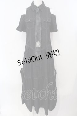 画像1: ALGONQUINS / オフショルロングシャツワンピース F ブラック O-25-07-07-055-AL-OP-OW-OS