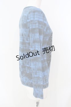 画像2: ALGONQUINS / ボーンフロッキータイダイカットソー F ブルー×ブラック O-25-07-07-057-AL-TO-OW-OS