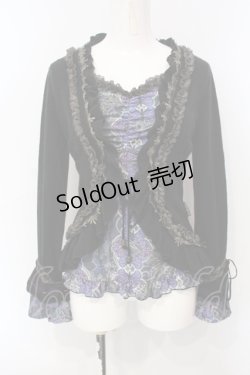 画像1: Ozz oneste / バタフライptボレロレイヤードトップス  ブラック×パープル×ブルー O-25-07-07-058-OO-TO-OW-OS
