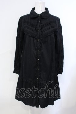 画像1: axes femme / タックロングブラウス M クロ O-25-07-07-060-AX-BL-OW-OS
