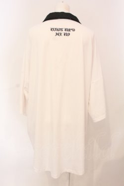 画像2: TRAVAS TOKYO / 安全ピン衿付きラウンドビッグネコTシャツ F ホワイト×ブラック O-25-07-07-069-PU-TO-OW-OS