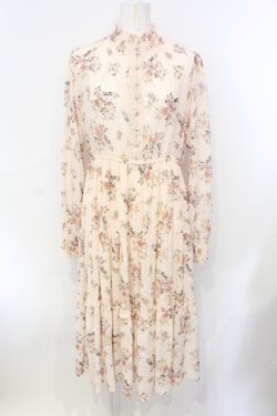 画像1: axes femme / ドビー花柄ワンピース M アイボリー O-25-07-07-076-AX-OP-OW-OS