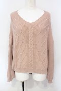 axes femme POETIQUE / パール配色ニット M ピンク O-25-07-07-077-AX-TO-OW-OS