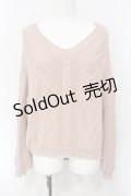 axes femme POETIQUE / パール配色ニット M ピンク O-25-07-07-077-AX-TO-OW-ZT175