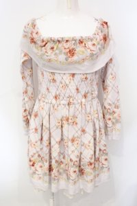 LIZ LISA / 起毛チェック花パネルワンピース  ラベンダー O-25-07-07-079-LO-OP-OW-OS