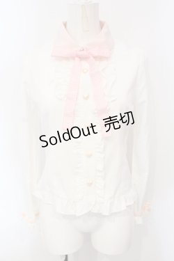 画像1: DearMyLove / マイメロディコラボブラウス M シロ×ピンク O-25-07-07-082-EL-BL-OW-OS