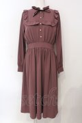 Ank Rouge / ベロア配色ロングワンピース M ピンク O-25-07-07-086-CA-OP-OW-OS