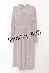 Ank Rouge / ベロア配色ロングワンピース M ピンク O-25-07-07-086-CA-OP-OW-ZY