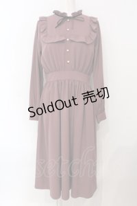 Ank Rouge / ベロア配色ロングワンピース M ピンク O-25-07-07-086-CA-OP-OW-ZY