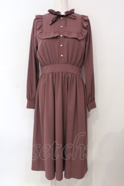 画像1: Ank Rouge / ベロア配色ロングワンピース M ピンク O-25-07-07-086-CA-OP-OW-OS