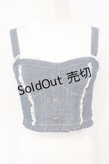 LIZ LISA / レース配色デニムビスチェ  インディゴ O-25-07-07-092-LO-TO-OW-OS