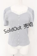 axes femme POETIQUE / ビスチェ風テレコプルオーバー M アオ O-25-07-07-096-AX-TO-OW-OS