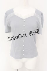 axes femme POETIQUE / ビスチェ風テレコプルオーバー M アオ O-25-07-07-096-AX-TO-OW-OS