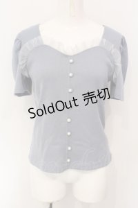 axes femme POETIQUE / ビスチェ風テレコプルオーバー M アオ O-25-07-07-096-AX-TO-OW-OS