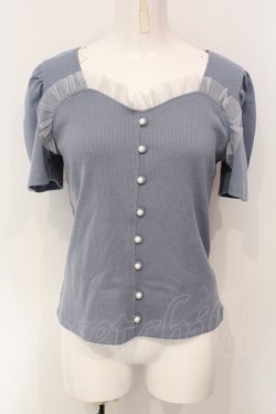 画像1: axes femme POETIQUE / ビスチェ風テレコプルオーバー M アオ O-25-07-07-096-AX-TO-OW-OS