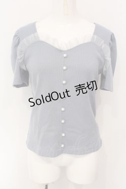 画像1: axes femme POETIQUE / ビスチェ風テレコプルオーバー M アオ O-25-07-07-096-AX-TO-OW-OS