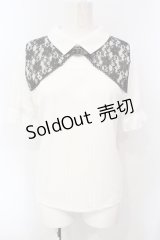 axes femme / ベルト付リブトップス F シロ×クロ O-25-07-07-097-AX-TO-OW-OS