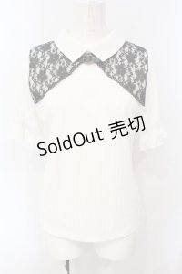 axes femme / ベルト付リブトップス F シロ×クロ O-25-07-07-097-AX-TO-OW-OS