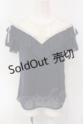 axes femme POETIQUE / ハートチュール切り替えプルオーバー M ネイビー×キナリ O-25-07-07-098-AX-TO-OW-OS