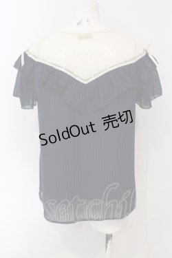 画像2: axes femme POETIQUE / ハートチュール切り替えプルオーバー M ネイビー×キナリ O-25-07-07-098-AX-TO-OW-OS