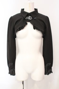画像1: DearMyLove / スクエアバックルフリルショートブラウス M クロ O-25-07-07-099-EL-BL-OW-OS