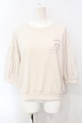 axes femme POETIQUE / キャット刺繍裏毛カットプルオーバー M キナリ O-25-07-07-100-AX-TO-OW-OS