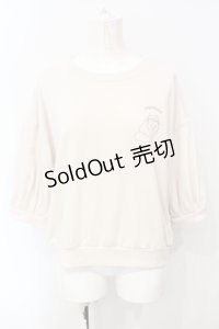 axes femme POETIQUE / キャット刺繍裏毛カットプルオーバー M キナリ O-25-07-07-100-AX-TO-OW-OS