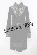Ozz Croce / シャドーストライプシャツワンピース  ブラック O-25-07-07-012-OO-OP-IG-OS