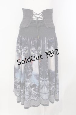 画像5: OZZ ANGELO / 絵画プリントコルセット付スカート  グレー×ブルー系 O-25-07-07-014-OO-SK-IG-ZY