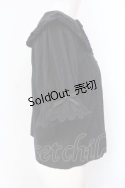 画像3: axes femme kawaii / 半袖丸襟コットンブラウス  クロ O-25-07-07-019-AX-BL-IG-OS