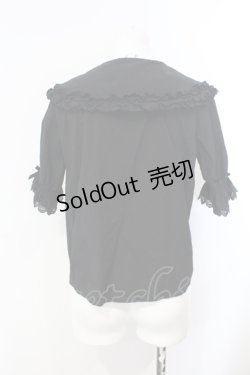 画像4: axes femme kawaii / 半袖丸襟コットンブラウス  クロ O-25-07-07-019-AX-BL-IG-OS