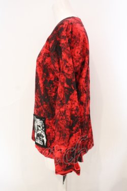 画像2: SEX POT ReVeNGe / ペイント長袖カットソー  レッド×ブラック O-25-07-07-024-SP-TO-IG-OS
