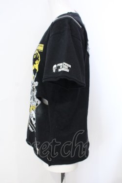 画像2: SEX POT ReVeNGe / ジップ配色プリントTシャツ M ブラック×イエロー O-25-07-07-025-SP-TS-IG-OS