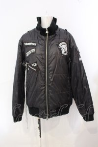 MAD / パッチチェーンダウンジャケット M ブラック O-25-07-07-026-PU-CO-IG-OS