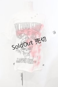 SEX POT ReVeNGe / スカルボムプリントダメージTシャツ M ホワイト O-25-07-07-027-SP-TS-IG-OS